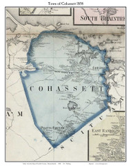 Cohassett, Massachusetts 1858 Old Town Map Custom Print - Norfolk Co.