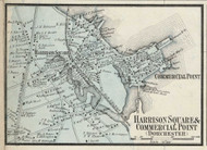 Harrison Square and Commercial Point Villages, Massachusetts 1858 Old Town Map Custom Print - Norfolk Co.