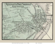 Neponset and Port Norfolk Villages, Massachusetts 1858 Old Town Map Custom Print - Norfolk Co.