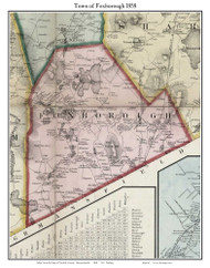Foxborough, Massachusetts 1858 Old Town Map Custom Print - Norfolk Co.