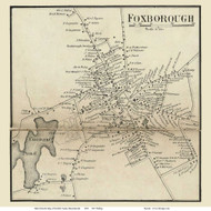 Foxborough Village, Massachusetts 1858 Old Town Map Custom Print - Norfolk Co.