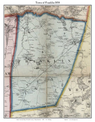 Franklin, Massachusetts 1858 Old Town Map Custom Print - Norfolk Co.
