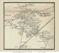 Franklin Village, Massachusetts 1858 Old Town Map Custom Print - Norfolk Co.