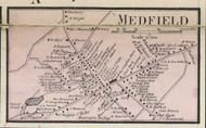 Medfield Village, Massachusetts 1858 Old Town Map Custom Print - Norfolk Co.