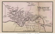 Medway Village, Massachusetts 1858 Old Town Map Custom Print - Norfolk Co.