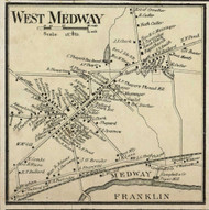 West Medway Village, Massachusetts 1858 Old Town Map Custom Print - Norfolk Co.