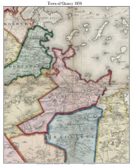 Quincy, Massachusetts 1858 Old Town Map Custom Print - Norfolk Co.