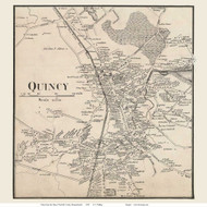 Quincy Village, Massachusetts 1858 Old Town Map Custom Print - Norfolk Co.