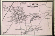Sharon Village, Massachusetts 1858 Old Town Map Custom Print - Norfolk Co.