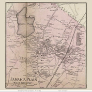 Jamaica Plain Village, Massachusetts 1858 Old Town Map Custom Print - Norfolk Co.