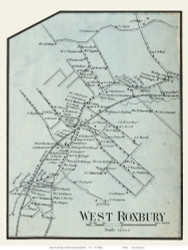 West Roxbury Village, Massachusetts 1858 Old Town Map Custom Print - Norfolk Co.
