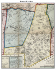 Wrentham, Massachusetts 1858 Old Town Map Custom Print - Norfolk Co.