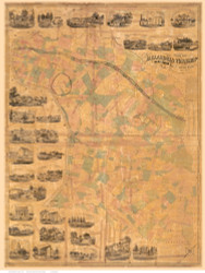 Alexandria 1860  - Old Map Reprint - New Jersey Cities