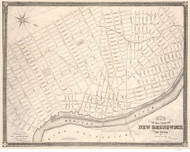 New Brunswick 1836  - Old Map Reprint - New Jersey Cities