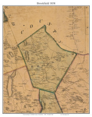 Brookfield, Connecticut 1858 Fairfield Co. - Old Map Custom Print