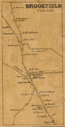 Brookfield Village, Connecticut 1858 Fairfield Co. - Old Map Custom Print