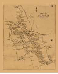 Danbury Village, Connecticut 1858 Fairfield Co. - Old Map Custom Print