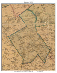 Easton, Connecticut 1858 Fairfield Co. - Old Map Custom Print