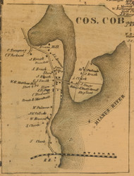 Cos Cob, Connecticut 1858 Fairfield Co. - Old Map Custom Print