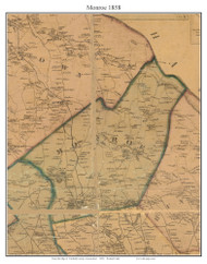 Monroe, Connecticut 1858 Fairfield Co. - Old Map Custom Print