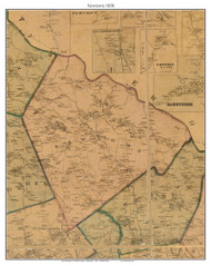 Newtown, Connecticut 1858 Fairfield Co. - Old Map Custom Print