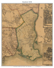 Stratford, Connecticut 1858 Fairfield Co. - Old Map Custom Print