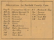 Fairfield County Abbreviations, Connecticut 1858 Fairfield Co. - Old Map Custom Print