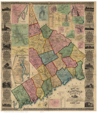 Fairfield County Connecticut 1856 - Old Map Reprint