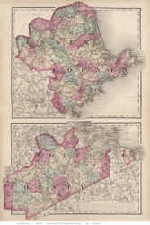 Essex & Norfolk Counties Plate 058-59, 1871 - Old Map Reprint - 1871 Atlas of Massachusetts
