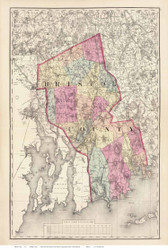 Bristol County Plate 062-63, 1871 - Old Map Reprint - 1871 Atlas of Massachusetts