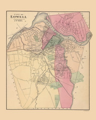 Lowell Plate 079, 1871 - Old Map Reprint - 1871 Atlas of Massachusetts
