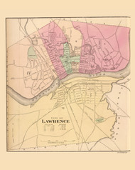 Lawrence Plate 080, 1871 - Old Map Reprint - 1871 Atlas of Massachusetts