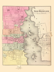 New Bedford Plate 087, 1871 - Old Map Reprint - 1871 Atlas of Massachusetts
