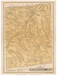 Woodstock 1832 (1889) Woodstock Institute - Old Map Reprint - Vermont Towns Other