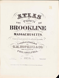 Title Page, 1874 - Old Street Map Reprint -  -Brookline 1874 Atlas