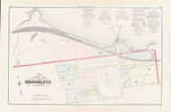 Brookline Plate A Brighton Avenue, 1874 - Old Street Map Reprint - Railroad Junctions, Knyvet Square -Brookline 1874 Atlas