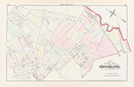 Brookline Plate C Beacon Street, 1874 - Old Street Map Reprint - Winthrop Square, Longwood Avenue, Aspinwall Street -Brookline 1874 Atlas