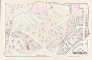 Brookline Plate D Harvard Street, 1874 - Old Street Map Reprint - Brookline Branch Rail Road, Town Hall, Public Library, Schools, Town Park -Brookline 1874 Atlas