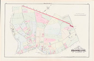 Brookline Plate F Beacon Street, 1874 - Old Street Map Reprint - Jordan March & Co, Pleasant Street, Brighton Avenue -Brookline 1874 Atlas