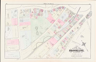 Brookline Plate G Boylston Street, 1874 - Old Street Map Reprint - New York & New England Rail Road, Walnut Street, Cypress Street -Brookline 1874 Atlas