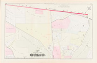 Brookline Plate M Boylston Street, 1874 - Old Street Map Reprint - Newton Town Line, Brighton Street, Reservoir Place, City of Boston Aqueduct -Brookline 1874 Atlas