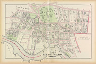 Cambridge Ward 1 Harvard Plate A, 1873 - Old Street Map Reprint -Cambridge 1873 Atlas