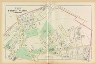 Cambridge Ward 1 Harvard Plate B, 1873 - Old Street Map Reprint -Cambridge 1873 Atlas