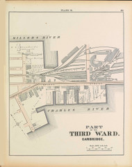 Cambridge Ward 3 Plate R, 1873 - Old Street Map Reprint -Cambridge 1873 Atlas