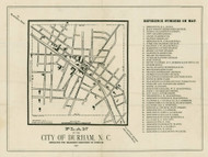 Durham 1887  - Old Map Reprint - North Carolina  Cities