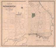 New Bern 1875  - Old Map Reprint - North Carolina  Cities