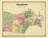 Cranston, Rhode Island 1870 - Old Town Map Reprint