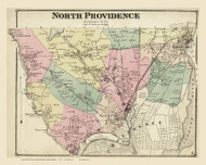 North Providence, Rhode Island 1870 - Old Town Map Reprint