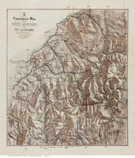White Mountains 1870 -  - Old Map Reprint New Hampshire