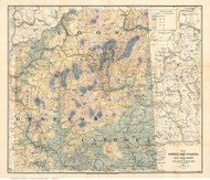 White Mountains 1881 - From Walling's Large Map of the State 1881 - Old Map Reprint New Hampshire